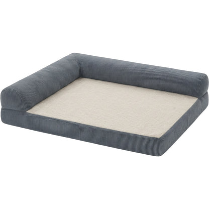 Ypvkd Large L-Shaped Corduroy Bolster Dog Bed Slate Oatmeal 112 cm - Product view
